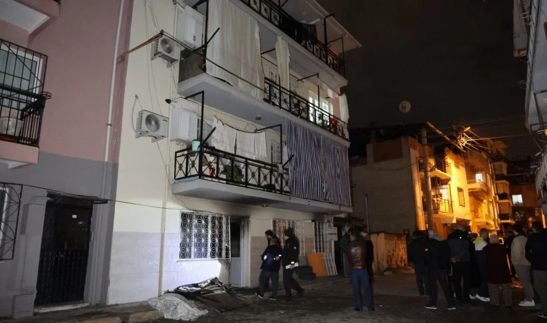 Buca’da 4 katlı apartmanın giriş katında çıkan yangında, down sendromlu