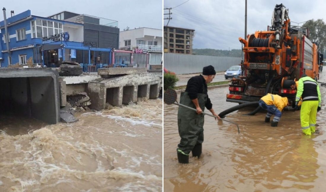 İzmir kent merkezi ve kıyı ilçelerinde etkili olan sağanak yağış