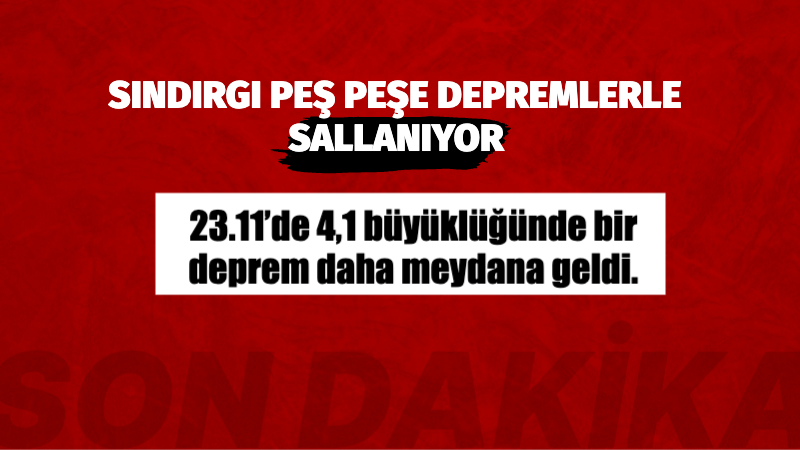 Balıkesir'ın Sındırgı ilçesinde saat 18.11'de 4.5 büyüklüğünde deprem meydana geldi.