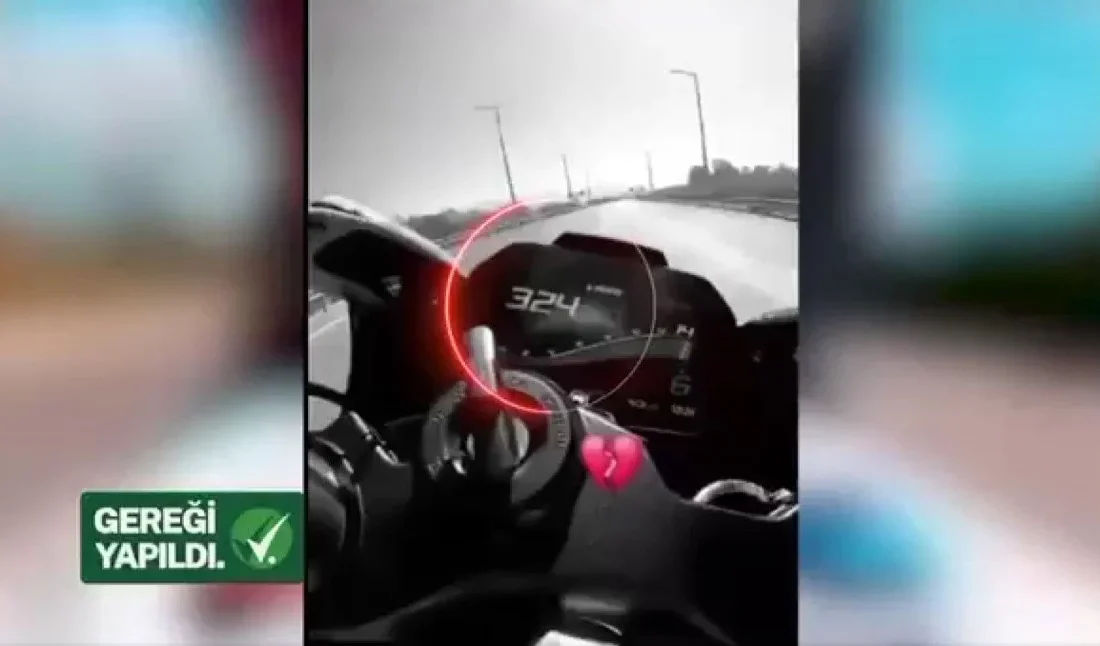 Hatay Erzin’de otoyolda 324 kilometre hız yaparak ve tehlikeli hareketlerle