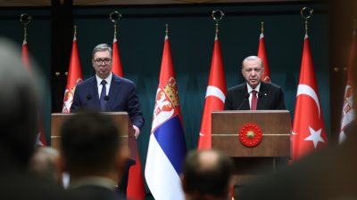 Cumhurbaşkanı Erdoğan, Sırbistan Cumhurbaşkanı Vucic ile Ankara’daki görüşmesinin ardından iki
