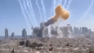 İran’ın misilleme saldırılarında Tel Aviv şehir merkezine isabet eden füzelerin